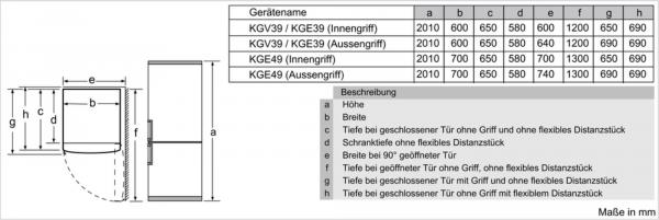 Bosch KGE39AWCA Serie 6 Stand Kühl-Gefrierkombination, 60 cm breit, 343 L, LowFrost, VitaFresh, weiß