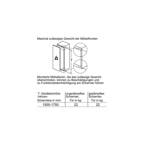 Bosch KIF81PFE0 Einbaukühlschrank, Nischenhöhe: 177,5cm, 289l, Festtürtechnik, VarioShelf, SuperKühlen