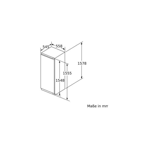 Bosch KIL72AFE0 Einbaukühlschrank, Nischenhöhe: 158cm, 248l, Festtürtechnik, SuperKühlen, VarioShelf