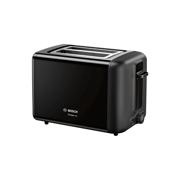 ARDEBO.de Bosch TAT3P423DE Kompakt Toaster Design Line, 820-970 W, Brötchen-Aufsatz, Auftau- und Aufwärmfunktion, High Lift, schwarz