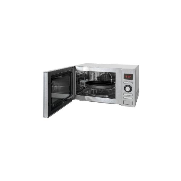 Exquisit MW 9025 H-3 Stand-Mikrowelle, 900 Watt, 25 Liter, Grill, Heißluft, 5 Leistungsstufen, silber