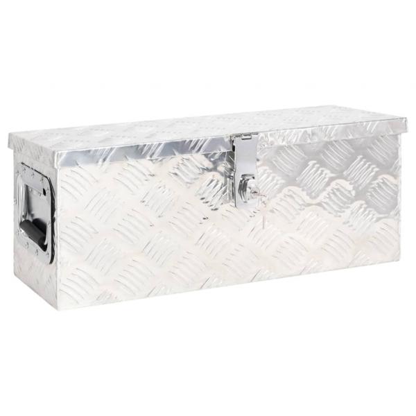 ARDEBO.de - Aufbewahrungsbox Silbern 60x23,5x23 cm Aluminium