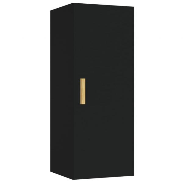 Wandschrank Schwarz 34,5x34x90 cm Holzwerkstoff