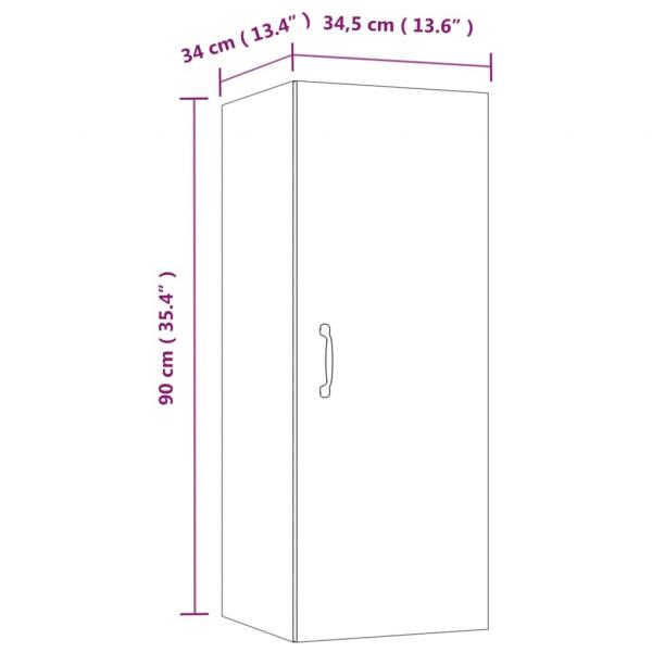 Wandschrank Sonoma-Eiche 34,5x34x90 cm Holzwerkstoff