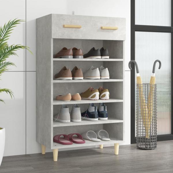 ARDEBO.de - Schuhschrank Betongrau 60x35x105 cm Holzwerkstoff