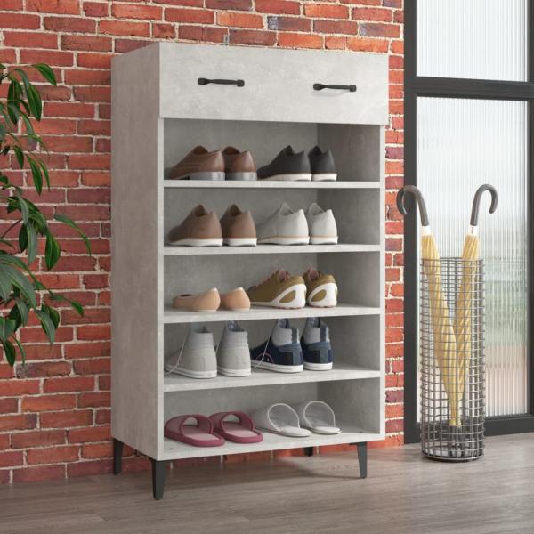 ARDEBO.de - Schuhschrank Betongrau 60x35x105 cm Holzwerkstoff