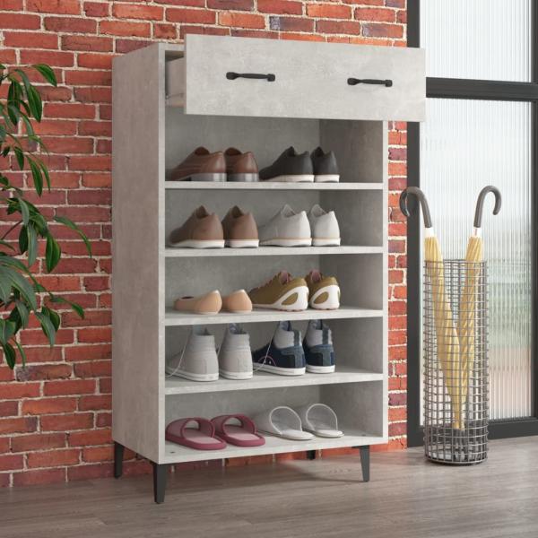 Schuhschrank Betongrau 60x35x105 cm Holzwerkstoff