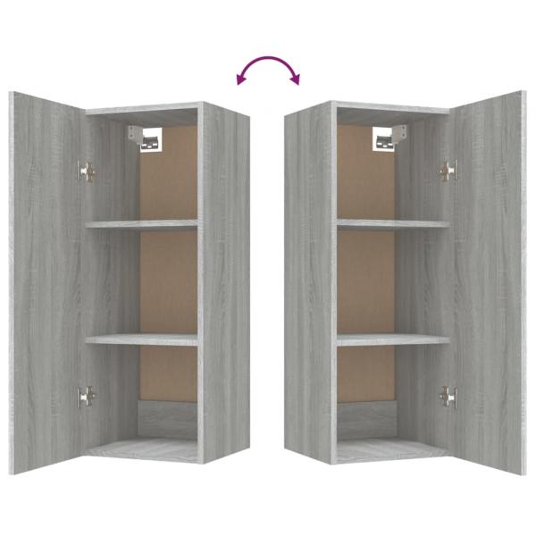 Wandschrank Grau Sonoma 34,5x34x90 cm Holzwerkstoff