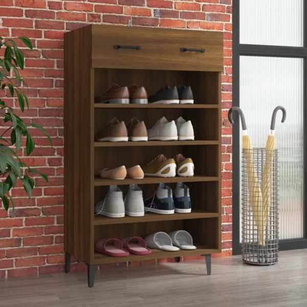 ARDEBO.de - Schuhschrank Braun Eichen-Optik 60x35x105 cm Holzwerkstoff