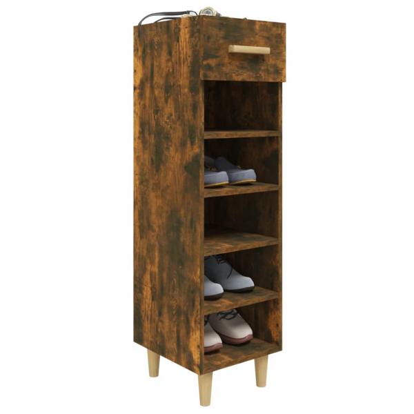 Schuhschrank Räuchereiche 30x35x105 cm Holzwerkstoff