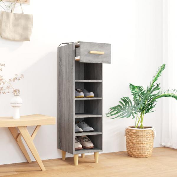 Schuhschrank Grau Sonoma 30x35x105 cm Holzwerkstoff