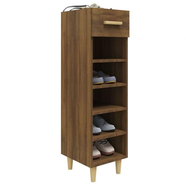 Schuhschrank Braun Eichen-Optik 30x35x105 cm Holzwerkstoff