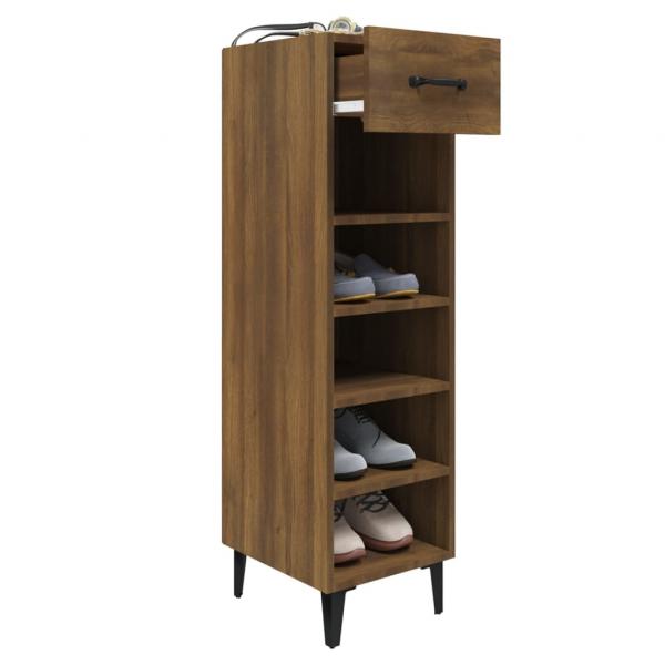 Schuhschrank Braun Eichen-Optik 30x35x105 cm Holzwerkstoff