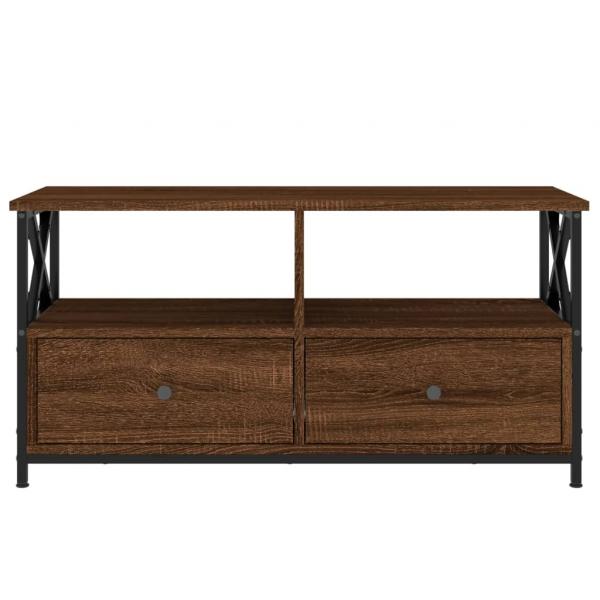 TV-Schrank Braun Eichen-Optik 90x33x45 cm Holzwerkstoff & Eisen