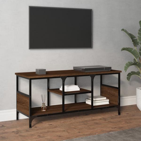 TV-Schrank Braun Eichen-Optik 100x35x45cm Holzwerkstoff & Eisen