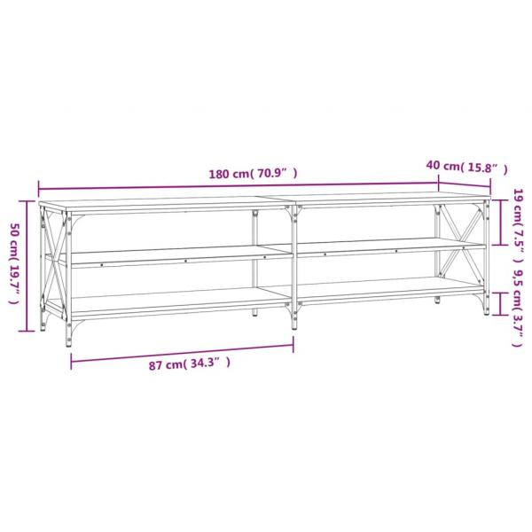 TV-Schrank Grau Sonoma 180x40x50 cm Holzwerkstoff