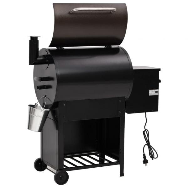 Pelletgrill mit Schornstein Schwarz 104 cm Eisen