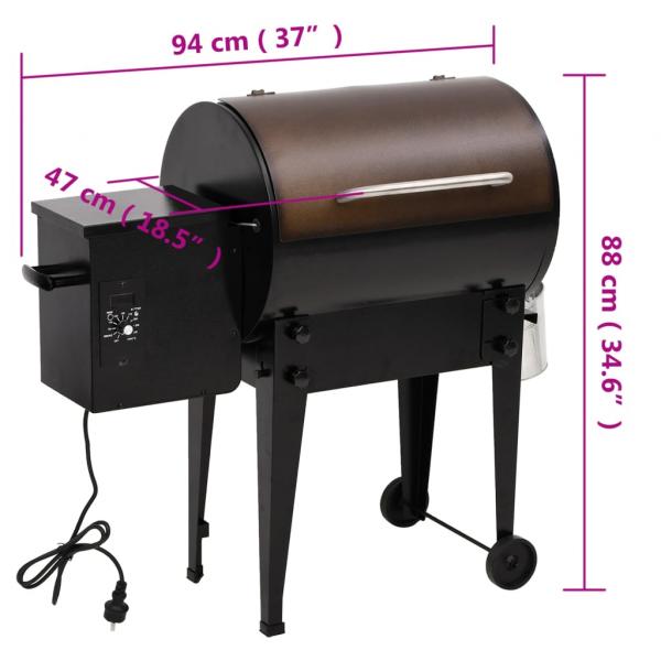 Pelletgrill Schwarz 94 cm Eisen