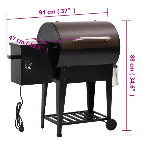 Pelletgrill mit Ablage Schwarz 94 cm Eisen