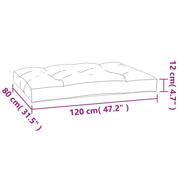 Palettenkissen Blattmuster 120x80x12 cm Stoff