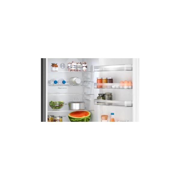 Bosch KGN39OXBT Serie 4 Stand Kühl-Gefrierkombination, 60 cm breit, 363 L, No Frost, VitaFresh Plus, Superkühlen, Supergefrieren, LED mit Softstart, Edelstahl schwarz Antifingerprint