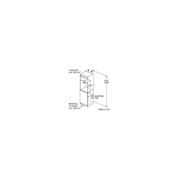 Bosch KIR31ADD1 Einbaukühlschrank ohne Gefrierfach, Nischenhöhe 102 cm, 165 L, Festtürtechnik, VitaFresh, LED Beleuchtung