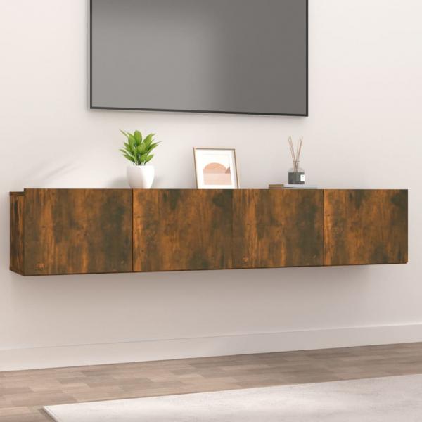 ARDEBO.de - TV-Schränke 2 Stk. Räuchereiche 80x30x30 cm Holzwerkstoff