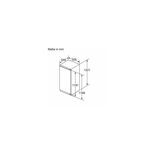 Bosch KIL42ADD1 Einbaukühlschrank mit Gefrierfach, Nischenhöhe 122 cm, 187 L, Festtürtechnik, Schnellkühlen, LED Beleuchtung, VitaFresh