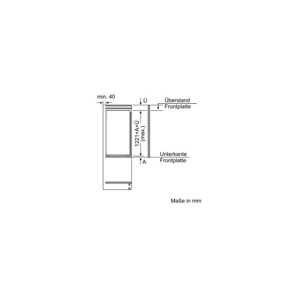 Bosch KIL42ADD1 Einbaukühlschrank mit Gefrierfach, Nischenhöhe 122 cm, 187 L, Festtürtechnik, Schnellkühlen, LED Beleuchtung, VitaFresh