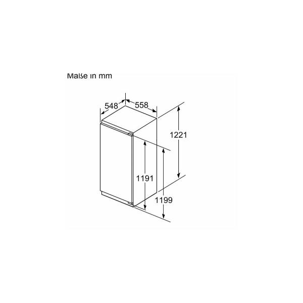 Bosch KIR41ADD1 Einbaukühlschrank ohne Gefrierfach, Nischenhöhe 122 cm, 204 L, Festtürtechnik, VitalFresh, VarioShelf, LED Beleuchtung