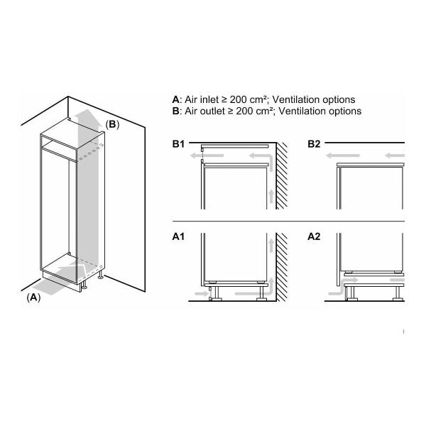 Bosch KIR41ADD1 Einbaukühlschrank ohne Gefrierfach, Nischenhöhe 122 cm, 204 L, Festtürtechnik, VitalFresh, VarioShelf, LED Beleuchtung