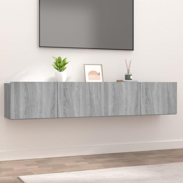 ARDEBO.de - TV-Schränke 2 Stk. Grau Sonoma 80x30x30 cm Holzwerkstoff