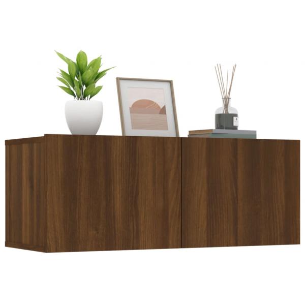 TV-Schränke 2 Stk. Braun Eichen-Optik 80x30x30 cm Holzwerkstoff