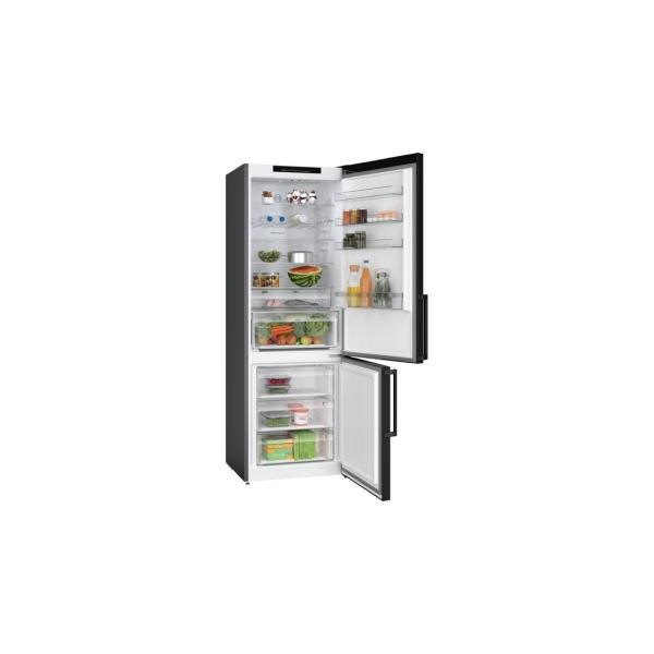 Bosch KGN49VXCT Serie 4 Stand Kühl- Gefrierkombination, 70cm breit, 440L, NoFrost, 0 Grad Fach, Multi Airflow, LED Beleuchtung, Edelstahl Schwarz