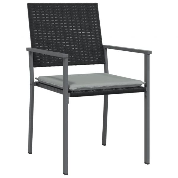 Gartenstühle mit Kissen 2 Stk. Schwarz 54x62,5x89cm Poly Rattan