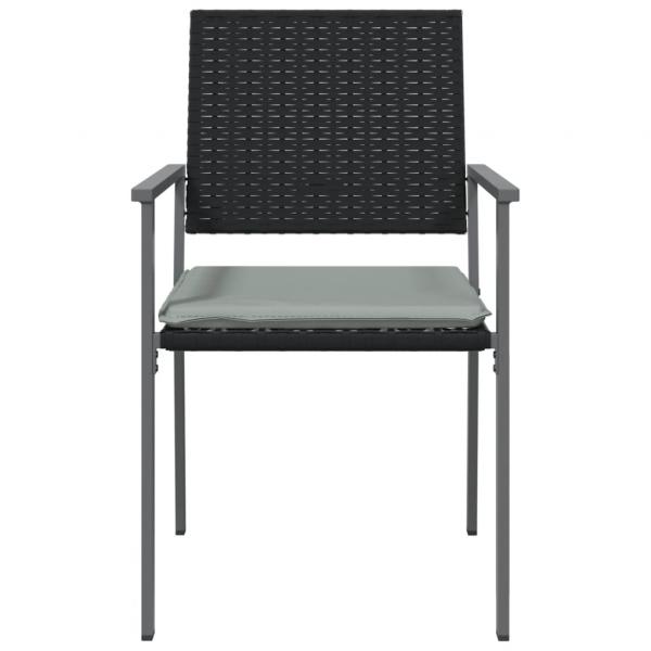 Gartenstühle mit Kissen 2 Stk. Schwarz 54x62,5x89cm Poly Rattan