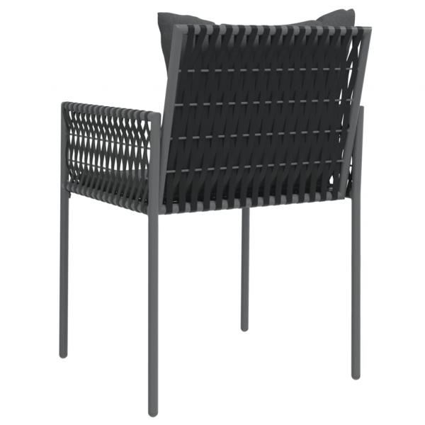 Gartenstühle mit Kissen 2 Stk. Schwarz 54x61x83 cm Poly Rattan