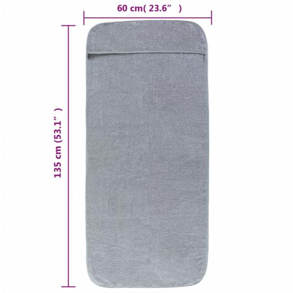 Strandtücher 2 Stk. Grau 60x135 cm Stoff 400 GSM