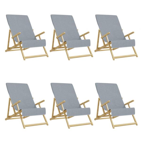 Strandtücher 6 Stk. Grau 60x135 cm Stoff 400 GSM