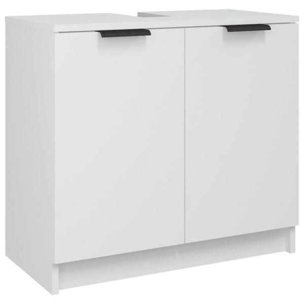 Badschrank Weiß 64,5x33,5x59 cm Holzwerkstoff