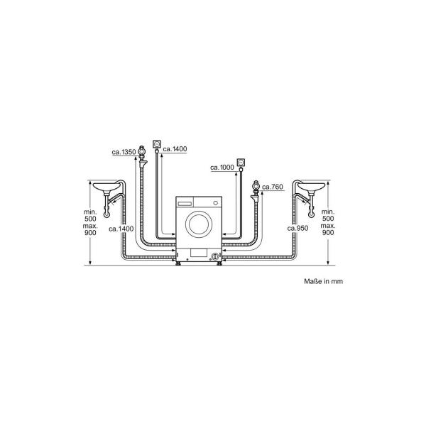 Bosch WKD28543 Serie 6 7kg/4kg Einbau Waschtrockner, 60 cm breit, 1400 U/Min, AquaStop, Kindersicherung, Wasser plus, Schaumerkennung, weiß