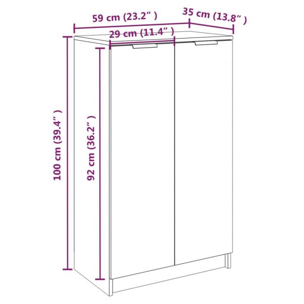 Schuhschrank Betongrau 59x35x100 cm Holzwerkstoff