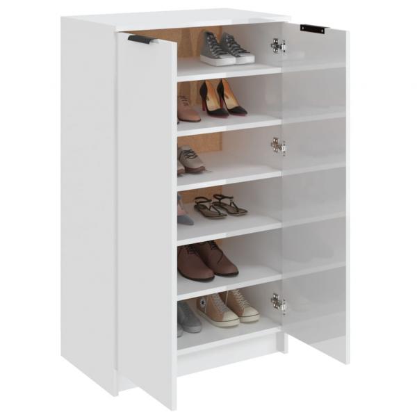 Schuhschrank Hochglanz-Weiß 59x35x100 cm Holzwerkstoff