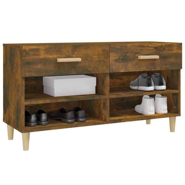 Schuhschrank Räuchereiche 102x35x55 cm Holzwerkstoff