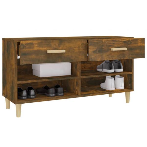 Schuhschrank Räuchereiche 102x35x55 cm Holzwerkstoff