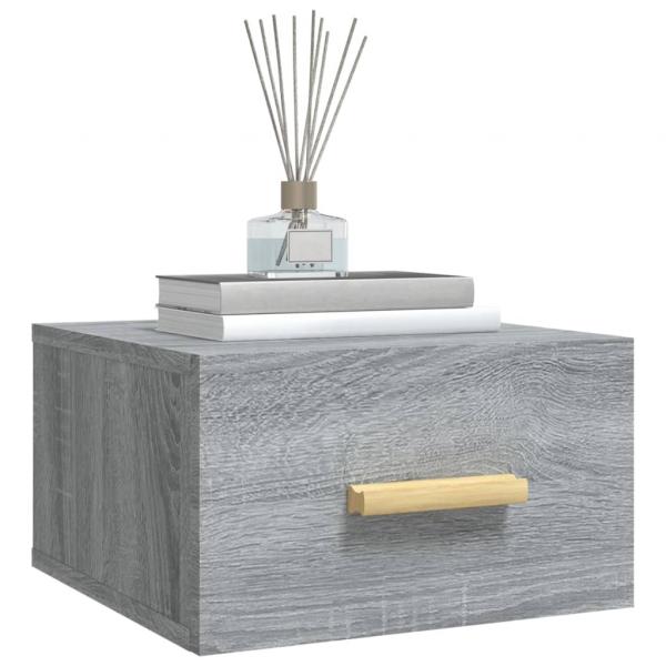 Wand-Nachttische 2 Stk. Grau Sonoma 35x35x20 cm