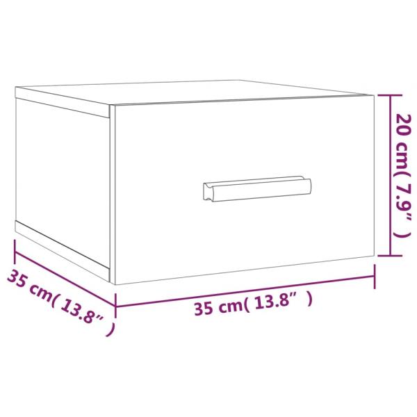 Wand-Nachttisch Braun Eichen-Optik 35x35x20 cm