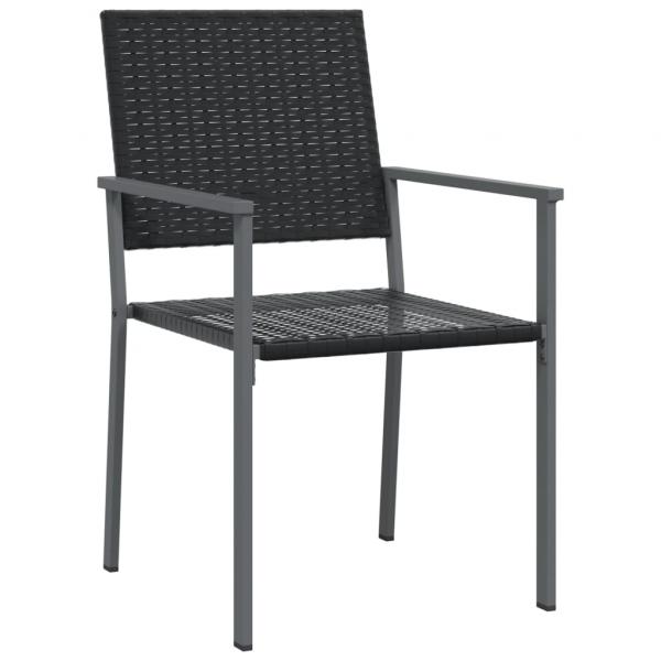 Gartenstühle 2 Stk. Schwarz 54x62,5x89 cm Poly Rattan