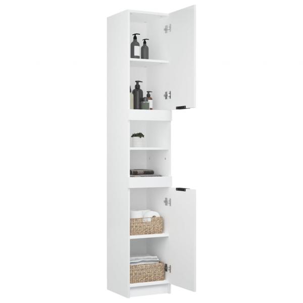 Badschrank Weiß 32x34x188,5 cm Holzwerkstoff