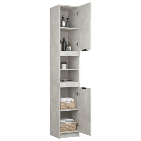 Badschrank Betongrau 32x34x188,5 cm Holzwerkstoff